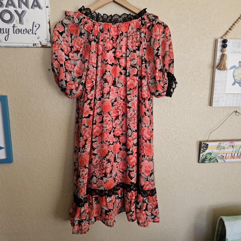 Anthropologie Sky to Moon Dress small NWOT baby doll dress floral Milkmaid - Picture 5 of 7